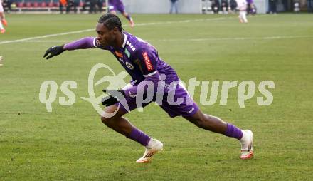 Fussball Bundesliga. SK Austria Klagenfurt gegen GAK. Dikeni Salifou  (Klagenfurt).   Klagenfurt, am 22.2.2025.
Foto: Kuess
---
pressefotos, pressefotografie, kuess, qs, qspictures, sport, bild, bilder, bilddatenbank