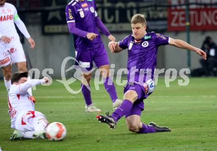 Fussball Bundesliga. SK Austria Klagenfurt gegen GAK. Martin Hinteregger  (Klagenfurt), Thorsten Schriebl  (GAK). Klagenfurt, am 22.2.2025.
Foto: Kuess
---
pressefotos, pressefotografie, kuess, qs, qspictures, sport, bild, bilder, bilddatenbank