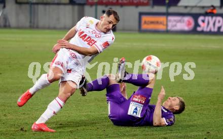 Fussball Bundesliga. SK Austria Klagenfurt gegen GAK. Martin Hinteregger  (Klagenfurt), Murat Satin (GAK). Klagenfurt, am 22.2.2025.
Foto: Kuess
---
pressefotos, pressefotografie, kuess, qs, qspictures, sport, bild, bilder, bilddatenbank