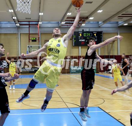 Basketball 2. Liga 2024/2025. Playoffs. F2.   Woerthersee Piraten gegen Mistelbach Mustangs   Andreas Nuck (Piraten),   Lukas Schrittwieser (Mistelbach). Klagenfurt, am 1.5.2025.
Foto: Kuess


---
pressefotos, pressefotografie, kuess, qs, qspictures, sport, bild, bilder, bilddatenbank