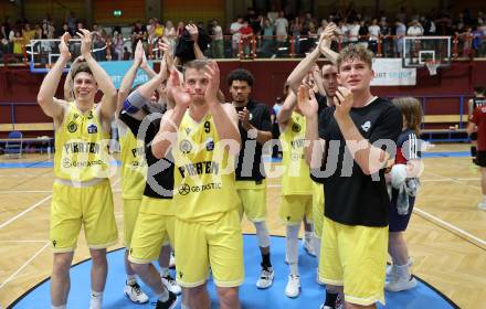 Basketball 2. Liga 2024/2025. Playoffs. F2.   Woerthersee Piraten gegen Mistelbach Mustangs   Jubel  (Piraten),   Klagenfurt, am 1.5.2025.
Foto: Kuess


---
pressefotos, pressefotografie, kuess, qs, qspictures, sport, bild, bilder, bilddatenbank