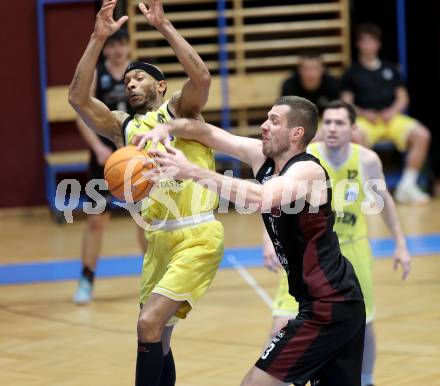 Basketball 2. Liga 2024/2025. Playoffs. F2.   Woerthersee Piraten gegen Mistelbach Mustangs   Shawn L. Ray  (Piraten),   Jakub Jokl (Mistelbach). Klagenfurt, am 1.5.2025.
Foto: Kuess


---
pressefotos, pressefotografie, kuess, qs, qspictures, sport, bild, bilder, bilddatenbank