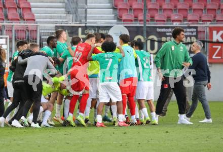 FFussball Bundesliga. SK Austria Klagenfurt gegen WSG Tirol.  Jubel   (Tirol). Klagenfurt, am 10.5.2025.
Foto: Kuess
www.qspictures.net
---
pressefotos, pressefotografie, kuess, qs, qspictures, sport, bild, bilder, bilddatenbank