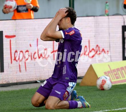 FFussball Bundesliga. SK Austria Klagenfurt gegen WSG Tirol. Ben Bobzien (Austria Klagenfurt),  Klagenfurt, am 10.5.2025.
Foto: Kuess
www.qspictures.net
---
pressefotos, pressefotografie, kuess, qs, qspictures, sport, bild, bilder, bilddatenbank