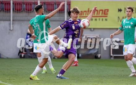 Fussball Bundesliga. SK Austria Klagenfurt gegen WSG Tirol. Jannik Robatsch (SK Austria Klagenfurt). Stefan Skrbo (Tirol). Klagenfurt, am 10.5.2025.
Foto: Kuess
www.qspictures.net
---
pressefotos, pressefotografie, kuess, qs, qspictures, sport, bild, bilder, bilddatenbank