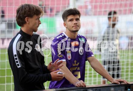 Fussball Bundesliga. SK Austria Klagenfurt gegen WSG Tirol. Philipp Wydra, Dino Delic (SK Austria Klagenfurt). Klagenfurt, am 10.5.2025.
Foto: Kuess
www.qspictures.net
---
pressefotos, pressefotografie, kuess, qs, qspictures, sport, bild, bilder, bilddatenbank