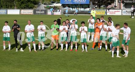 Fussball Kaerntner Liga. Bleiburg gegen Voelkermarkt.  Jubel  (Voelkermarkt). Bleiburg, am 17.5.2025.
Foto: Kuess
---
pressefotos, pressefotografie, kuess, qs, qspictures, sport, bild, bilder, bilddatenbank