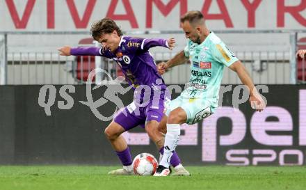 Fussball Bundesliga. SK Austria Klagenfurt gegen TSV Hartberg. Philipp Wydra (SK Austria Klagenfurt),  (Hartberg). Klagenfurt, am 23.5.2025.
Foto: Kuess
www.qspictures.net
---
pressefotos, pressefotografie, kuess, qs, qspictures, sport, bild, bilder, bilddatenbank