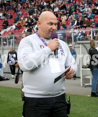 Fussball Bundesliga. SK Austria Klagenfurt gegen TSV Hartberg.  Stadionsprecher Thomas Genaeuss (SK Austria Klagenfurt). Klagenfurt, am 23.5.2025.
Foto: Kuess
www.qspictures.net
---
pressefotos, pressefotografie, kuess, qs, qspictures, sport, bild, bilder, bilddatenbank