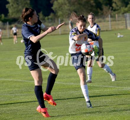 OEFB 2. Frauen Bundesliga Relegation Mitte. Kraig gegen SPG SV Zaunergroup Wallern / Krenglbach.  Alissa Lamzari  (Kraig),  Lena Schwetz  (Wallern/Krenglbach). Kraig, am 21.6.2025.
Foto: Kuess
www.qspictures.net
---
pressefotos, pressefotografie, kuess, qs, qspictures, sport, bild, bilder, bilddatenbank