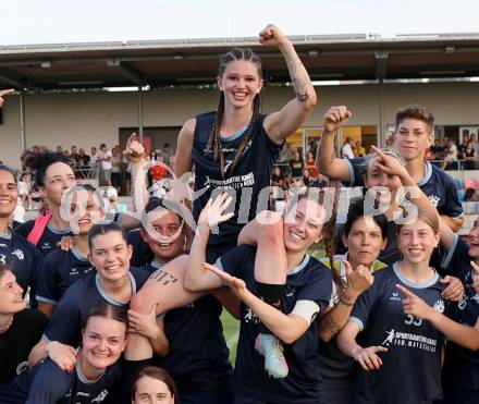 OEFB 2. Frauen Bundesliga Relegation Mitte. Kraig gegen SPG SV Zaunergroup Wallern / Krenglbach.  Meisterjubel Kraig. Kraig, am 21.6.2025.
Foto: Kuess
www.qspictures.net
---
pressefotos, pressefotografie, kuess, qs, qspictures, sport, bild, bilder, bilddatenbank