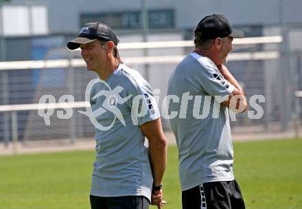 Fussball 2. Liga. Training SK Austria Klagenfurt.  Trainer Rolf Landerl, Co-Trainer Guido Frank. Klagenfurt, am 23.6.2025.
Foto: Kuess
---
pressefotos, pressefotografie, kuess, qs, qspictures, sport, bild, bilder, bilddatenbank