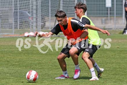 Fussball 2. Liga. Training SK Austria Klagenfurt.  Armin Karic, Tristan Schoppitsch. Klagenfurt, am 23.6.2025.
Foto: Kuess
---
pressefotos, pressefotografie, kuess, qs, qspictures, sport, bild, bilder, bilddatenbank