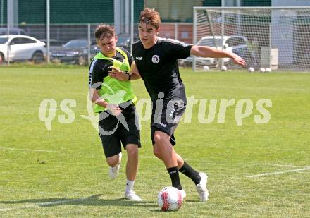 Fussball 2. Liga. Training SK Austria Klagenfurt. Matthias Dollinger, Marius Maierhofer. Klagenfurt, am 23.6.2025.
Foto: Kuess
---
pressefotos, pressefotografie, kuess, qs, qspictures, sport, bild, bilder, bilddatenbank
