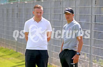 Fussball 2. Liga. Training SK Austria Klagenfurt.  Geschaeftsfuehrer Sport Mario Brkljaca, Trainer Rolf Landerl. Klagenfurt, am 23.6.2025.
Foto: Kuess
---
pressefotos, pressefotografie, kuess, qs, qspictures, sport, bild, bilder, bilddatenbank