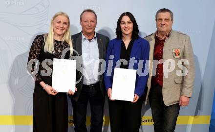 Empfang und Ehrung von Kaerntens erfolgreichen Wintersportlerinnen und -sportlern. Katharina Truppe, Ferdinand Knes, Carmen Spielberger .Klagenfurt, am 7.4.2025.
Foto: Kuess
www.qspictures.net
---
pressefotos, pressefotografie, kuess, qs, qspictures, sport, bild, bilder, bilddatenbank