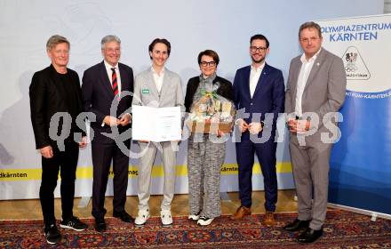 Empfang und Ehrung von Kaerntens erfolgreichen Wintersportlerinnen und -sportlern. Arno Arthofer, LH Peter Kaiser, LR.in Beate Prettner, Markus Mueller, LR Sebastian Schuschnig, Dieter Moertl. Klagenfurt, am 7.4.2025.
Foto: Kuess
www.qspictures.net
---
pressefotos, pressefotografie, kuess, qs, qspictures, sport, bild, bilder, bilddatenbank