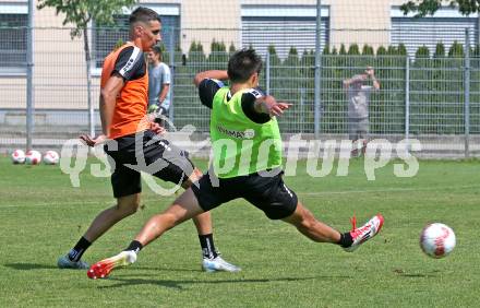 Fussball 2. Liga. Training SK Austria Klagenfurt. Mario Matkovic, Aidan Liu. Klagenfurt, am 23.6.2025.
Foto: Kuess
---
pressefotos, pressefotografie, kuess, qs, qspictures, sport, bild, bilder, bilddatenbank