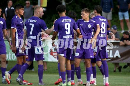 Fussball Testspiel. SK Austria Klagenfurt gegen Treibach. Torjubel  Andrija Djordjevic  (Klagenfurt). Gurnitz, am 27.6.2025.
Foto: Kuess
www.qspictures.net
---
pressefotos, pressefotografie, kuess, qs, qspictures, sport, bild, bilder, bilddatenbank