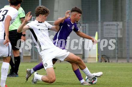 Fussball Testspiel. SK Austria Klagenfurt gegen Sturm Graz Amateure.  Dino Delic  (Klagenfurt). Klagenfurt, am 4.7.2025.
Foto: Kuess
www.qspictures.net
---
pressefotos, pressefotografie, kuess, qs, qspictures, sport, bild, bilder, bilddatenbank