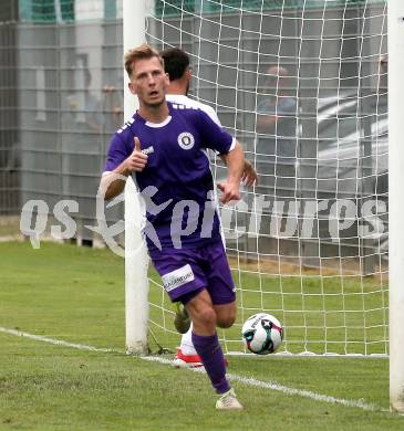 Fussball Testspiel. SK Austria Klagenfurt gegen Sturm Graz Amateure. Torjubel Marc Andre Schmerboeck   (Klagenfurt). Klagenfurt, am 4.7.2025.
Foto: Kuess
www.qspictures.net
---
pressefotos, pressefotografie, kuess, qs, qspictures, sport, bild, bilder, bilddatenbank