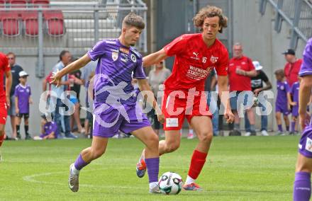 Fussball Testspiel. SK Austria Klagenfurt gegen KAC1909. Dino Delic  (Klagenfurt). Klagenfurt, am 12.7.2025.
Foto: Kuess
www.qspictures.net
---
pressefotos, pressefotografie, kuess, qs, qspictures, sport, bild, bilder, bilddatenbank