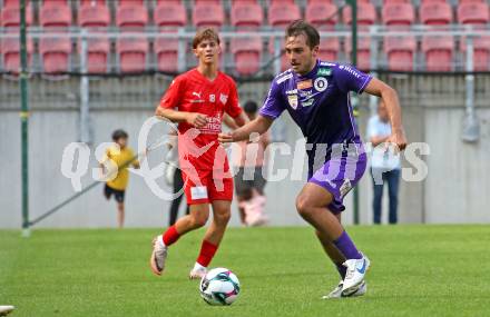 Fussball Testspiel. SK Austria Klagenfurt gegen KAC1909. Leo Vielgut  (Klagenfurt). Klagenfurt, am 12.7.2025.
Foto: Kuess
www.qspictures.net
---
pressefotos, pressefotografie, kuess, qs, qspictures, sport, bild, bilder, bilddatenbank