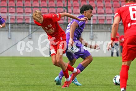 Fussball Testspiel. SK Austria Klagenfurt gegen KAC1909. Naldo Aparecido  (Klagenfurt). Klagenfurt, am 12.7.2025.
Foto: Kuess
www.qspictures.net
---
pressefotos, pressefotografie, kuess, qs, qspictures, sport, bild, bilder, bilddatenbank
