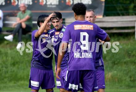 Fussball Testspiel. SK Austria Klagenfurt gegen HNK Gorica.  Torjubel Almir Oda (Klagenfurt). Kranjska Gora, am 16.7.2025.
Foto: Kuess
www.qspictures.net
---
pressefotos, pressefotografie, kuess, qs, qspictures, sport, bild, bilder, bilddatenbank