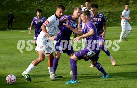 Fussball Testspiel. SK Austria Klagenfurt gegen HNK Gorica.  Nik Marinsek, Marc Andre Schmerboeck (Klagenfurt). Kranjska Gora, am 16.7.2025.
Foto: Kuess
www.qspictures.net
---
pressefotos, pressefotografie, kuess, qs, qspictures, sport, bild, bilder, bilddatenbank
