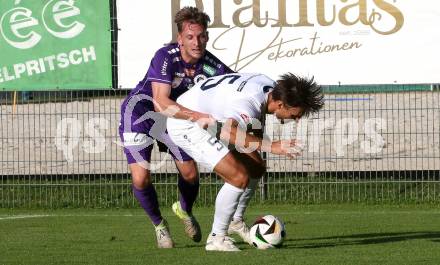 Fussball Testspiel. Velden gegen SK Austria Klagenfurt. Thorsten Mahrer (Velden),   Marc Andre Schmerboeck (Klagenfurt). Velden, am 18.7.2025.
Foto: Kuess
www.qspictures.net
---
pressefotos, pressefotografie, kuess, qs, qspictures, sport, bild, bilder, bilddatenbank