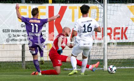 Fussball Testspiel. Velden gegen SK Austria Klagenfurt. Alexander Kofler  (Velden),   Marc Andre Schmerboeck (Klagenfurt). Velden, am 18.7.2025.
Foto: Kuess
www.qspictures.net
---
pressefotos, pressefotografie, kuess, qs, qspictures, sport, bild, bilder, bilddatenbank