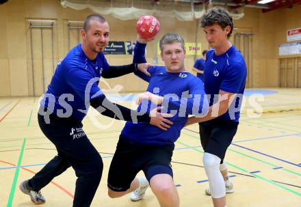 Handball Bundesliga. HLA. Training SC Ferlach. Gasper Dobej, David Gysin,  Stefan Wuzella.  Ferlach, am 28.7.2025.
Foto: Kuess
www.qspictures.net
---
pressefotos, pressefotografie, kuess, qs, qspictures, sport, bild, bilder, bilddatenbank