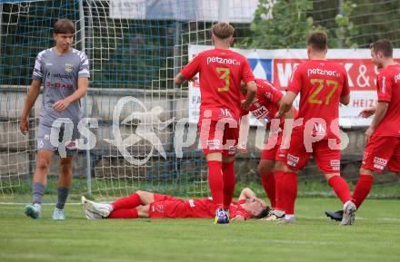 Fussball Kaerntner Liga. Grafenstein gegen Koettmannsdorf.  Torjubel Fabio Sebastian Miklautz (Grafenstein),  Grafenstein, am 1.8..2025.
Foto: Kuess
www.qspictures.net
---
pressefotos, pressefotografie, kuess, qs, qspictures, sport, bild, bilder, bilddatenbank