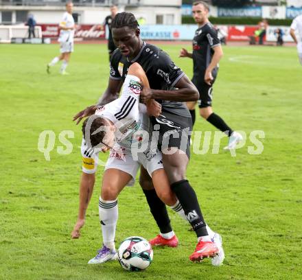 Fussball Bundesliga. Wolfsberger AC  gegen SCR Altach.  Donis Avdijaj (Wolfsberg),   Mohamed Ouedraogo (Altach). Wolfsberg, am 2.8..2025.
Foto: Kuess
www.qspictures.net
---
pressefotos, pressefotografie, kuess, qs, qspictures, sport, bild, bilder, bilddatenbank