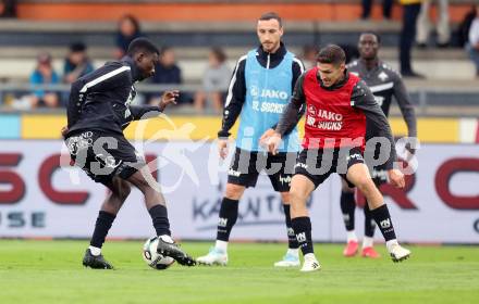 Fussball Bundesliga. Wolfsberger AC  gegen SCR Altach.  Aufwaermen (Altach). Wolfsberg, am 2.8..2025.
Foto: Kuess
www.qspictures.net
---
pressefotos, pressefotografie, kuess, qs, qspictures, sport, bild, bilder, bilddatenbank