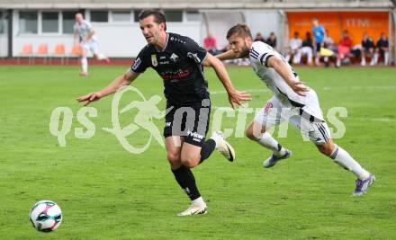 Fussball Bundesliga. Wolfsberger AC  gegen SCR Altach.  Dominik Baumgartner  (Wolfsberg), Alexander Gorgon   (Altach). Wolfsberg, am 2.8..2025.
Foto: Kuess
www.qspictures.net
---
pressefotos, pressefotografie, kuess, qs, qspictures, sport, bild, bilder, bilddatenbank