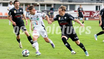 Fussball Bundesliga. Wolfsberger AC  gegen SCR Altach.  Donis Avdijaj (Wolfsberg),  Paul-Friedrich Koller  (Altach). Wolfsberg, am 2.8..2025.
Foto: Kuess
www.qspictures.net
---
pressefotos, pressefotografie, kuess, qs, qspictures, sport, bild, bilder, bilddatenbank