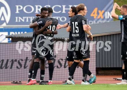 Fussball Bundesliga. Wolfsberger AC  gegen SCR Altach. Torjubel Ousmane Diawara   (Altach). Wolfsberg, am 2.8..2025.
Foto: Kuess
www.qspictures.net
---
pressefotos, pressefotografie, kuess, qs, qspictures, sport, bild, bilder, bilddatenbank