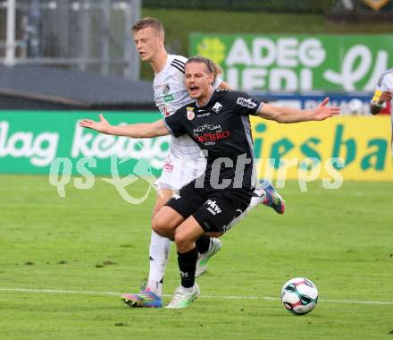 Fussball Bundesliga. Wolfsberger AC  gegen SCR Altach. Marco Alessandro Sulzner  (Wolfsberg),   Patrick Sebastian Greil (Altach). Wolfsberg, am 2.8..2025.
Foto: Kuess
www.qspictures.net
---
pressefotos, pressefotografie, kuess, qs, qspictures, sport, bild, bilder, bilddatenbank