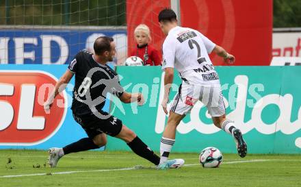 Fussball Bundesliga. Wolfsberger AC  gegen SCR Altach. Boris Matic  (Wolfsberg),   Mike Steven Baehre (Altach). Wolfsberg, am 2.8..2025.
Foto: Kuess
www.qspictures.net
---
pressefotos, pressefotografie, kuess, qs, qspictures, sport, bild, bilder, bilddatenbank