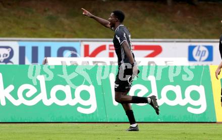 Fussball Bundesliga. Wolfsberger AC  gegen SCR Altach. Torjubel Ousmane Diawara   (Altach). Wolfsberg, am 2.8..2025.
Foto: Kuess
www.qspictures.net
---
pressefotos, pressefotografie, kuess, qs, qspictures, sport, bild, bilder, bilddatenbank