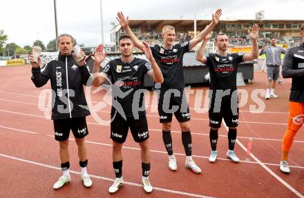 Fussball Bundesliga. Wolfsberger AC  gegen SCR Altach.  Jubel   (Altach). Wolfsberg, am 2.8..2025.
Foto: Kuess
www.qspictures.net
---
pressefotos, pressefotografie, kuess, qs, qspictures, sport, bild, bilder, bilddatenbank
