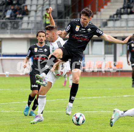 Fussball Bundesliga. Wolfsberger AC  gegen SCR Altach.  Donis Avdijaj (Wolfsberg),   Benedikt Zech (Altach). Wolfsberg, am 2.8..2025.
Foto: Kuess
www.qspictures.net
---
pressefotos, pressefotografie, kuess, qs, qspictures, sport, bild, bilder, bilddatenbank