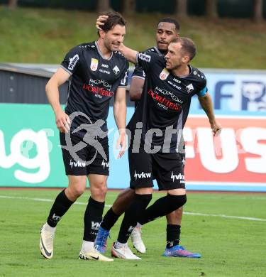 Fussball Bundesliga. Wolfsberger AC  gegen SCR Altach.  Torjubel Alexander Gorgon (Altach). Wolfsberg, am 2.8..2025.
Foto: Kuess
www.qspictures.net
---
pressefotos, pressefotografie, kuess, qs, qspictures, sport, bild, bilder, bilddatenbank