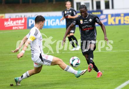 Fussball Bundesliga. Wolfsberger AC  gegen SCR Altach. Boris Matic (WAC),  Mohamed Ouedraogo  (Altach). Wolfsberg, am 2.8..2025.
Foto: Kuess
www.qspictures.net
---
pressefotos, pressefotografie, kuess, qs, qspictures, sport, bild, bilder, bilddatenbank