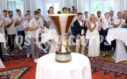 Fussball Bundesliga. Empfang fÃ¼r Cup-Sieger WAC. Klagenfurt, am 22.7.2025.
Foto: Kuess
www.qspictures.net
---
pressefotos, pressefotografie, kuess, qs, qspictures, sport, bild, bilder, bilddatenbank