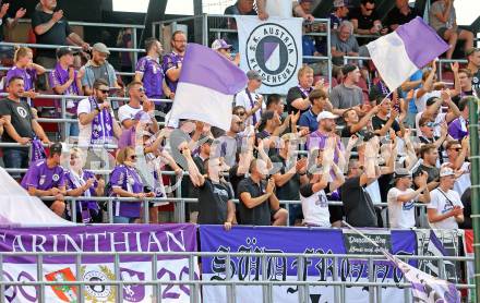 Fussball 2. Liga. SK Austria Klagenfurt gegen Young Violets Austria Wien. Fans (Klagenfurt). Klagenfurt, 8.8.2025.
Foto: Kuess
www.qspictures.net
---
pressefotos, pressefotografie, kuess, qs, qspictures, sport, bild, bilder, bilddatenbank