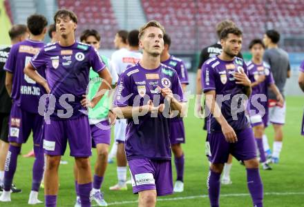 Fussball 2. Liga. SK Austria Klagenfurt gegen Young Violets Austria Wien. Marc Andre Schmerboeck  (Klagenfurt). Klagenfurt, 8.8.2025.
Foto: Kuess
www.qspictures.net
---
pressefotos, pressefotografie, kuess, qs, qspictures, sport, bild, bilder, bilddatenbank