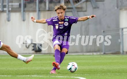 Fussball 2. Liga. SK Austria Klagenfurt gegen Young Violets Austria Wien. Sebastian Pschernig  (Klagenfurt). Klagenfurt, 8.8.2025.
Foto: Kuess
www.qspictures.net
---
pressefotos, pressefotografie, kuess, qs, qspictures, sport, bild, bilder, bilddatenbank